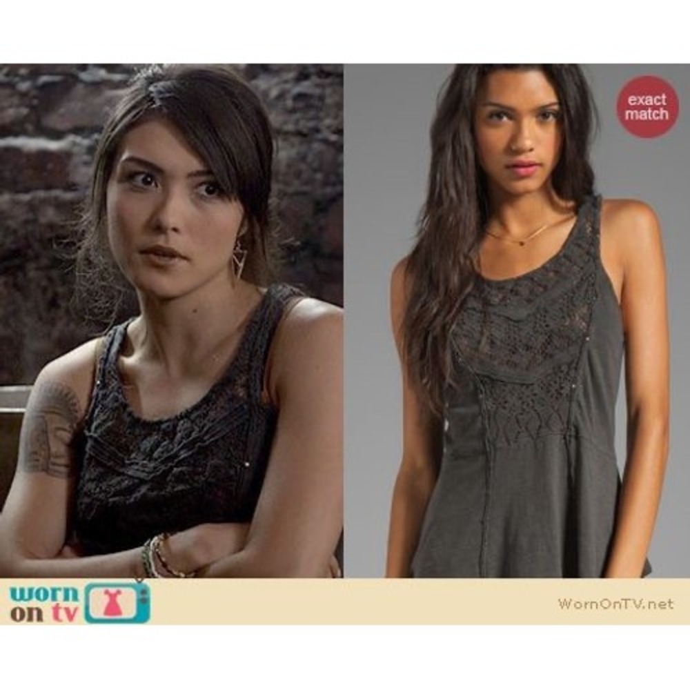 Free People XS Day Tripper‎ Tank Worn by Sophie on The Originals TV Lace Grommet